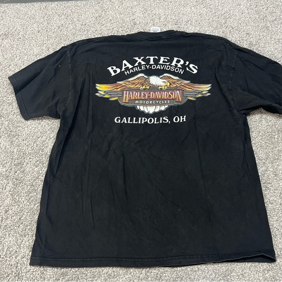 Vtg Harley Davidson Shirt Adult XL Black Eagle Freedom Rides Pocket Y2K 2001 - Picture 7 of 7